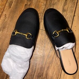 Quince NWT Italian Leather Horsebit Loafer Mule